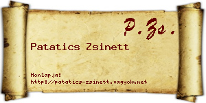 Patatics Zsinett névjegykártya